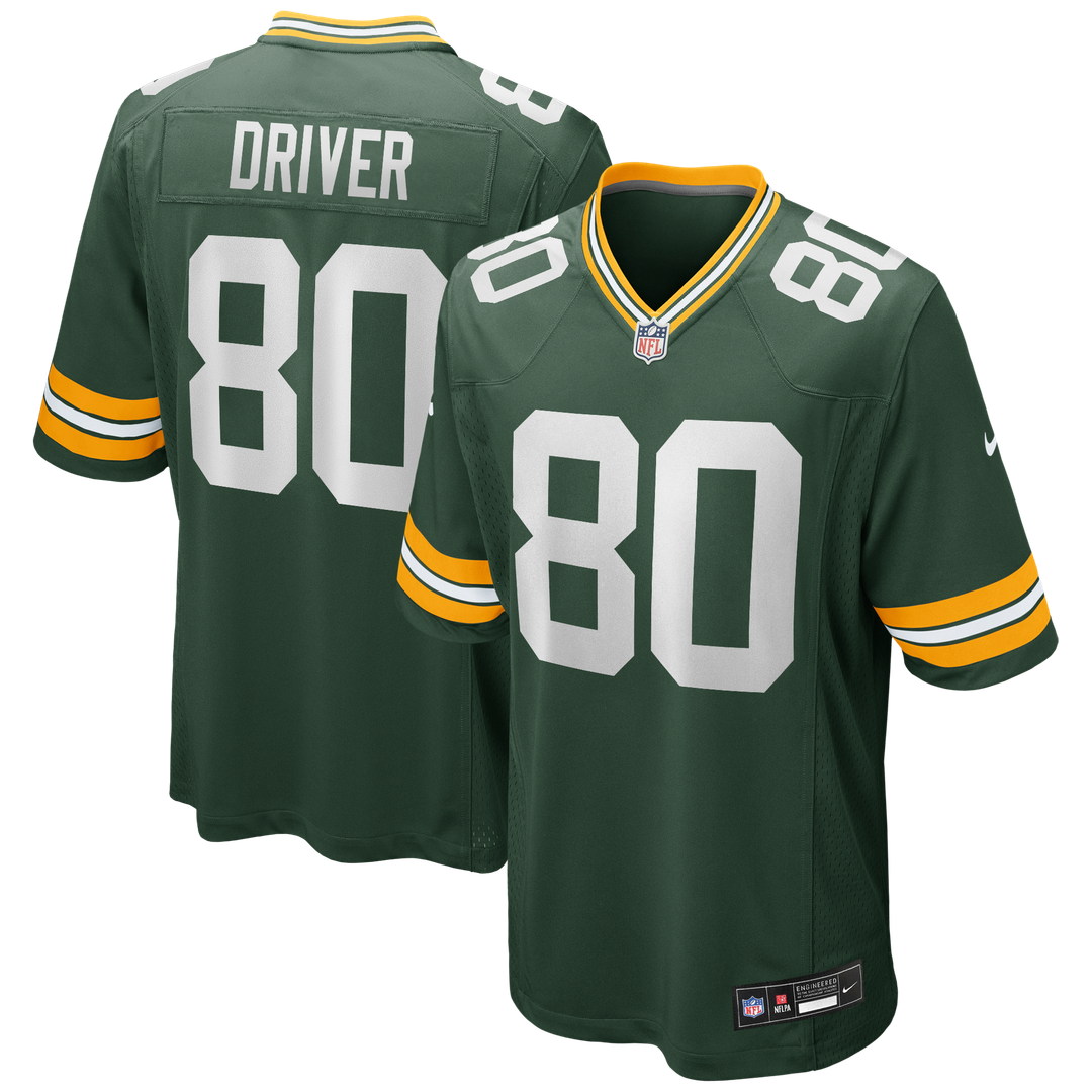 Green Bay Packers Donald Driver Nike Green Game Retired Player Jersey product image 1, provided for visual reference and