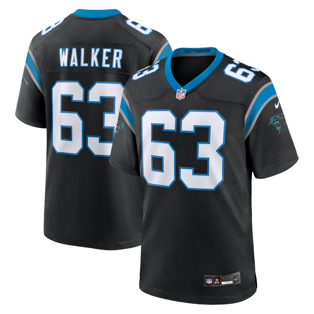 Carolina Panthers Rasheed Walker Nike Black Team Game Jersey product image 1, provided for visual reference and product