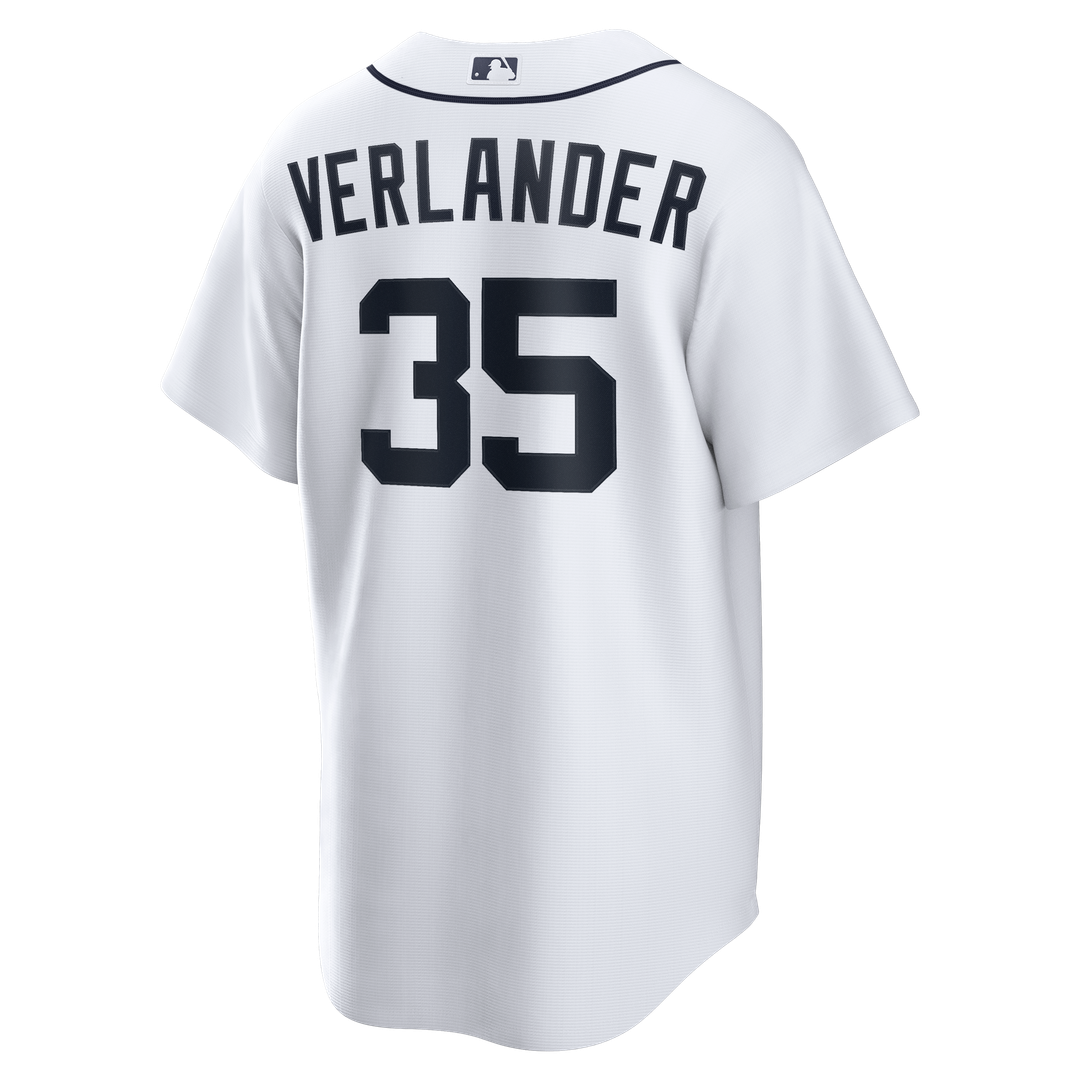 Detroit Tigers Justin Verlander Nike White Home Replica Jersey product image 3, provided for visual reference and product