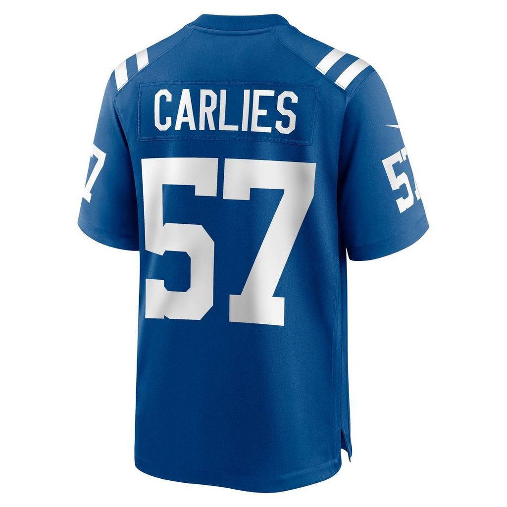 Indianapolis Colts Jaylon Carlies Nike Royal Game Jersey product image 3, provided for visual reference and product detail