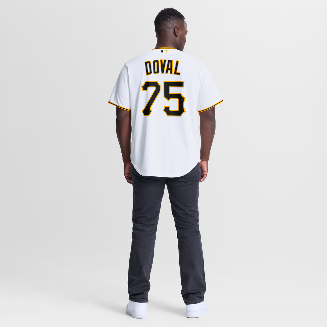 Pittsburgh Pirates Camilo Doval Nike White Home Replica Jersey product image 3, provided for visual reference and product