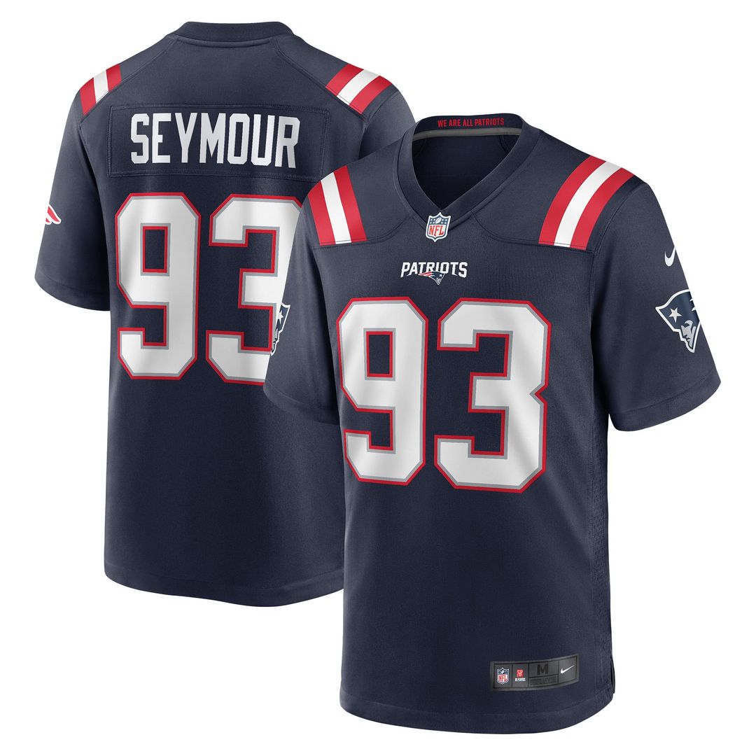 New England Patriots Richard Seymour Nike Navy Retired Player Game Jersey product image 1, provided for visual reference and
