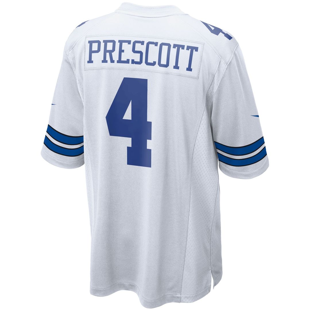Dallas Cowboys Dak Prescott Nike White Game Team Jersey product image 3, provided for visual reference and product detail