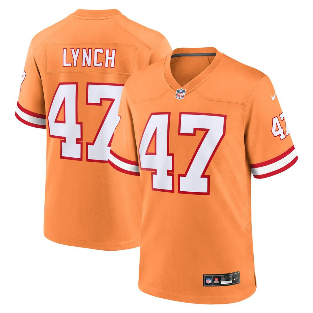 Tampa Bay Buccaneers John Lynch Nike Orange Throwback Game Jersey product image 1, provided for visual reference and product