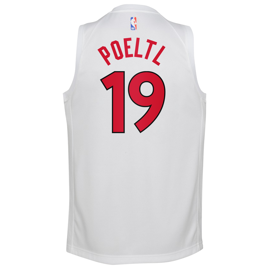 Toronto Raptors Nike Association Edition Swingman Jersey - White - Jakob Poeltl - Youth product image 4, provided for visual
