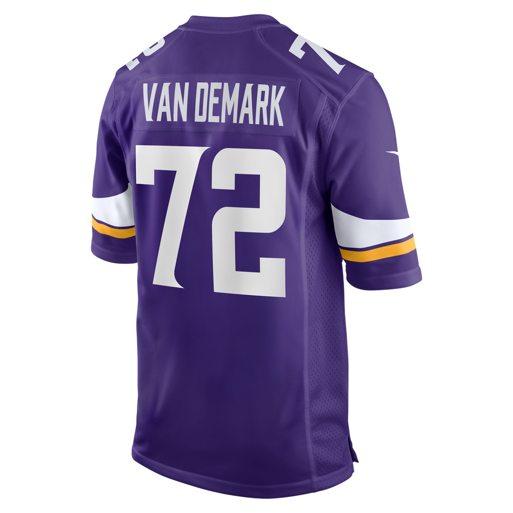 Minnesota Vikings Ryan Van Demark Nike Purple Team Game Jersey product image 3, provided for visual reference and product