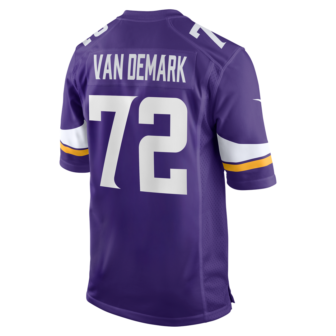 Minnesota Vikings Ryan Van Demark Nike Purple Team Game Jersey product image 3, provided for visual reference and product