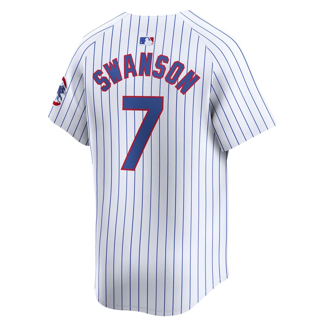 Chicago Cubs Dansby Swanson Nike White Home Limited Player Jersey product image 7, provided for visual reference and product