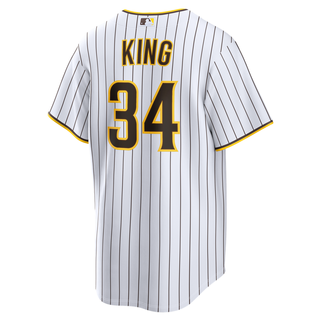 San Diego Padres Michael King Nike White Home Replica Jersey product image 3, provided for visual reference and product