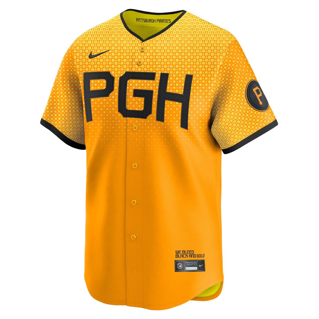 Pittsburgh Pirates Nike Gold City Connect Limited Jersey product image 2, provided for visual reference and product detail