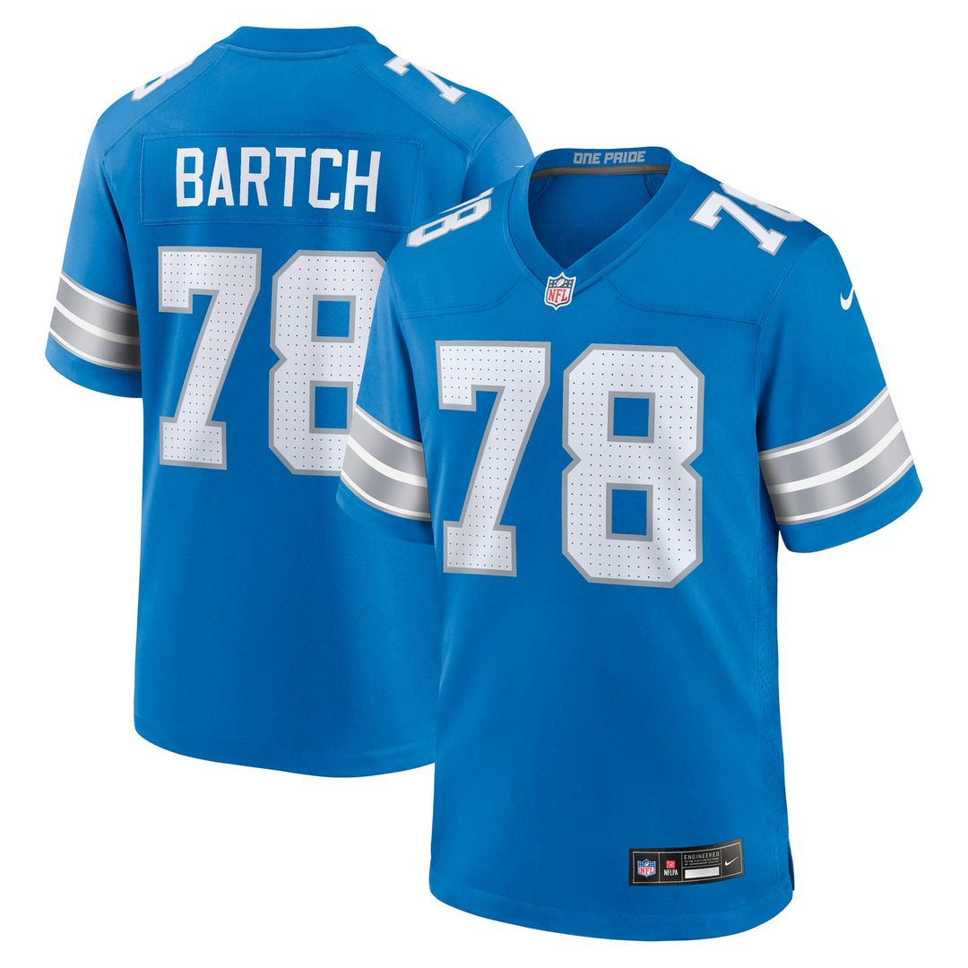 Detroit Lions Ben Bartch Nike Blue Team Game Jersey product image 1, provided for visual reference and product detail review