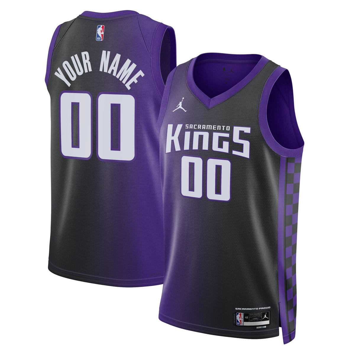 Sacramento Kings Jordan Statement Swingman Jersey - Custom - Unisex product image 2, provided for visual reference and