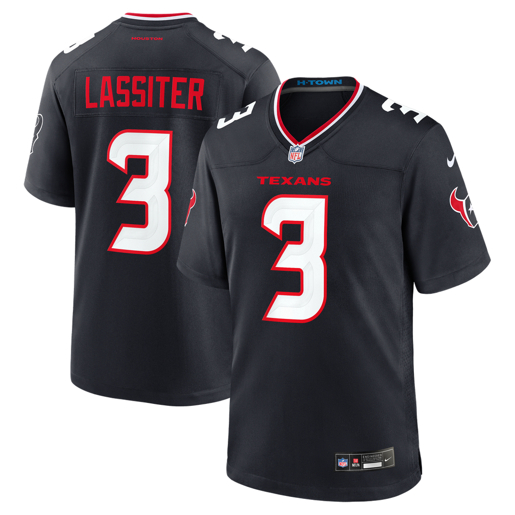 Houston Texans Kamari Lassiter Nike Navy Team Game Jersey product image 1, provided for visual reference and product detail