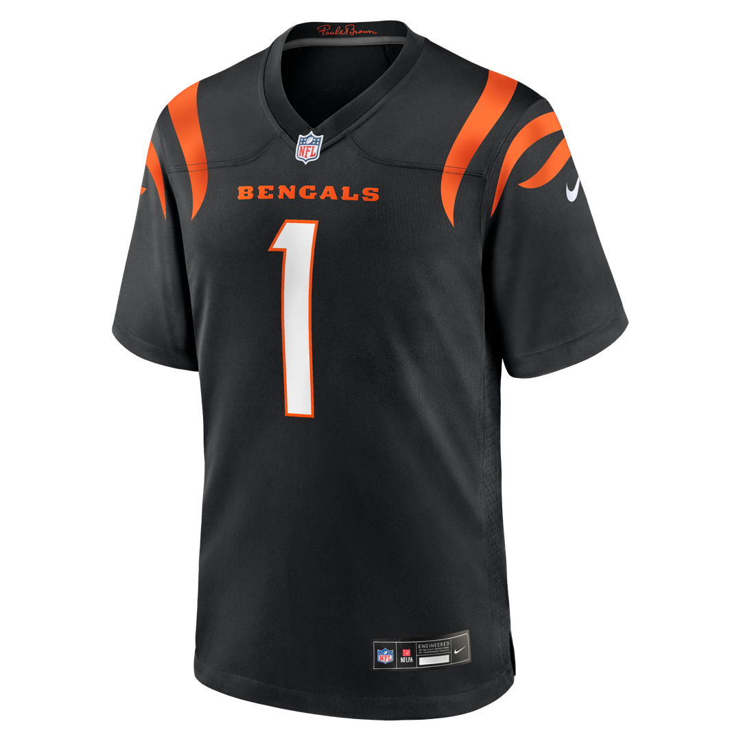 Cincinnati Bengals Number 1 Dad Nike Black Game Jersey product image 2, provided for visual reference and product detail