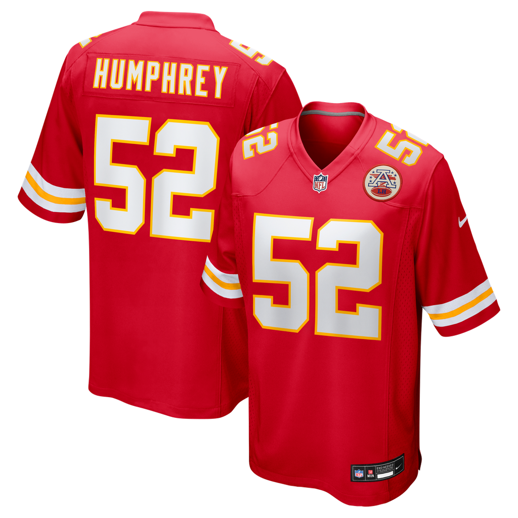 Kansas City Chiefs Creed Humphrey Nike Red Game Jersey product image 1, provided for visual reference and product detail