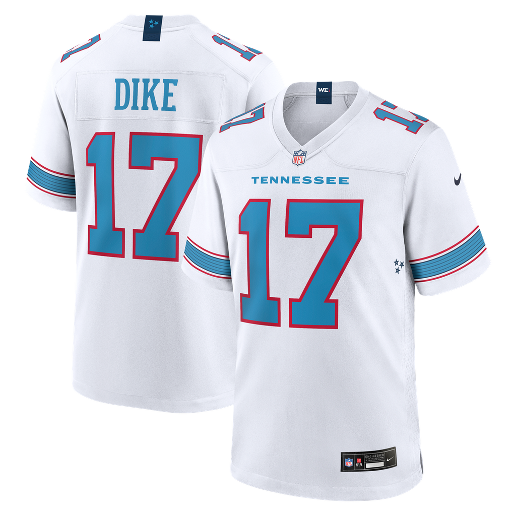 Tennessee Titans Chimere Dike Nike White Game Jersey product image 7, provided for visual reference and product detail review