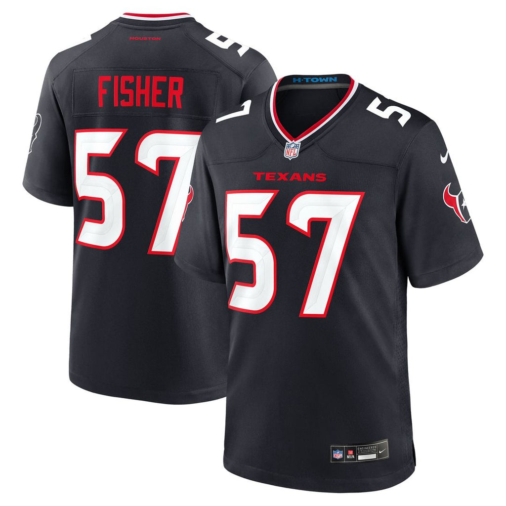 Houston Texans Blake Fisher Nike Navy Team Game Jersey product image 1, provided for visual reference and product detail