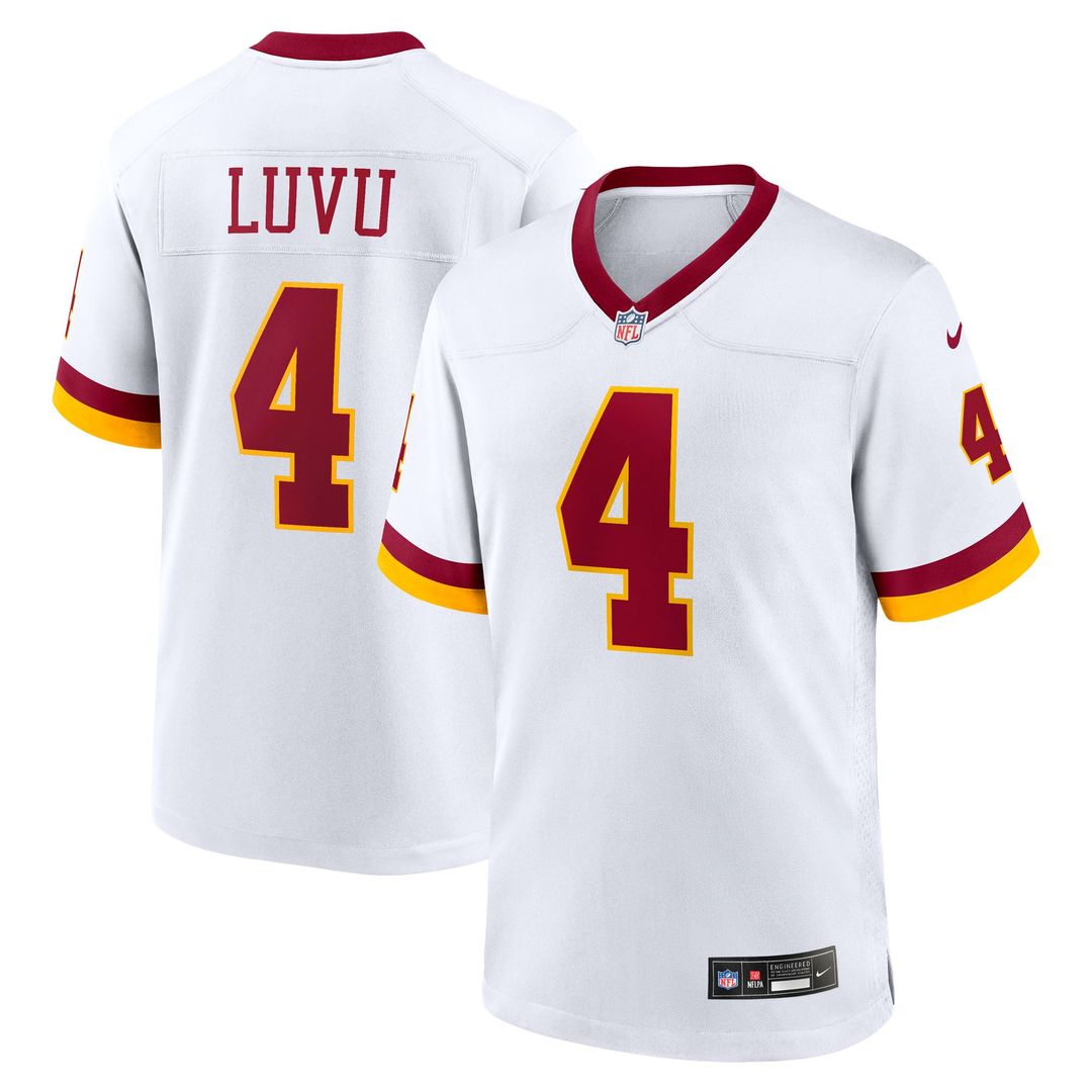 Washington Commanders Frankie Luvu Nike White Game Super Bowl Era Jersey product image 1, provided for visual reference and