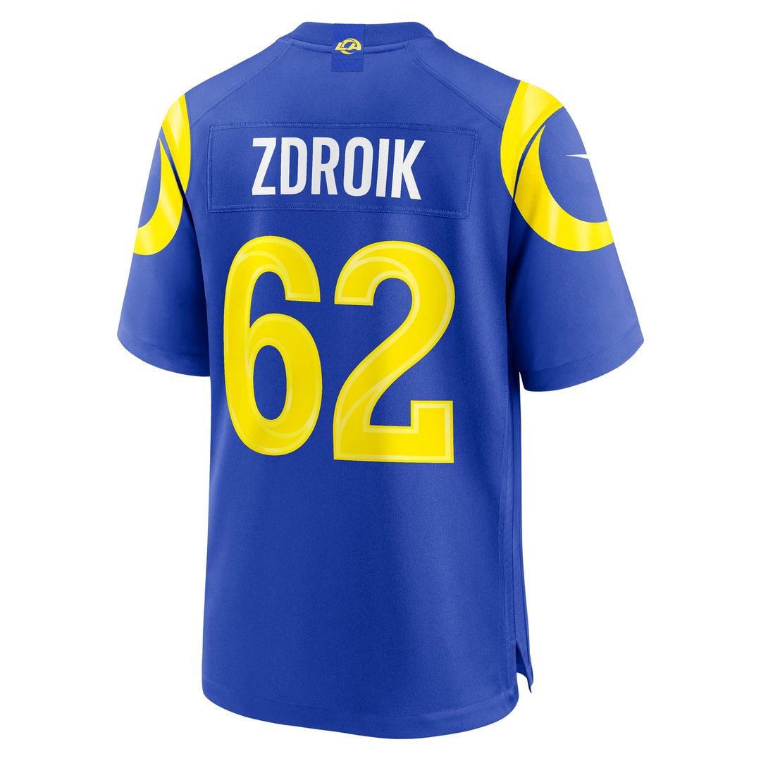 Los Angeles Rams Payton Zdroik Nike Royal Game Jersey product image 3, provided for visual reference and product detail