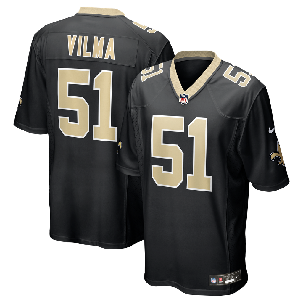 New Orleans Saints Jonathan Vilma Nike Black Game Retired Player Jersey product image 1, provided for visual reference and