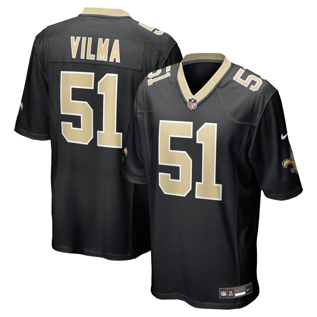 New Orleans Saints Jonathan Vilma Nike Black Game Retired Player Jersey product image 1, provided for visual reference and