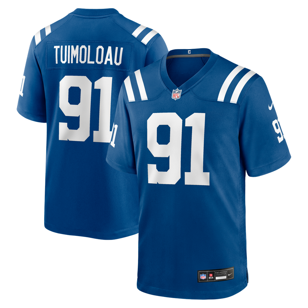 Indianapolis Colts JT Tuimoloau Nike Royal Team Game Jersey product image 1, provided for visual reference and product