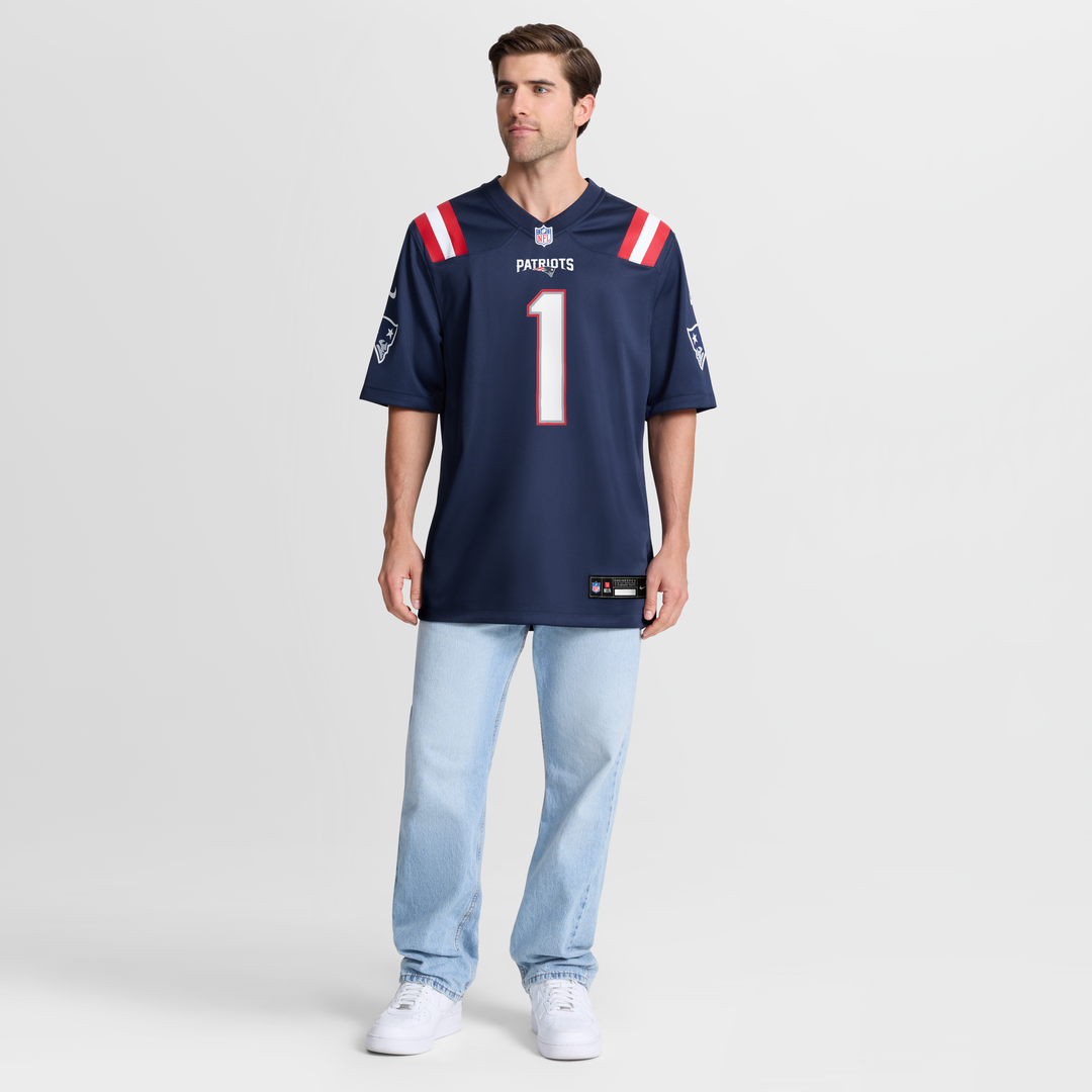New England Patriots A.J. Brown Nike Navy Team Game Jersey product image 10, provided for visual reference and product