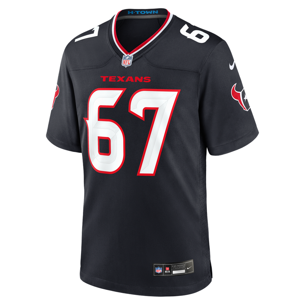 Houston Texans Evan Brown Nike Navy Team Game Jersey product image 2, provided for visual reference and product detail review