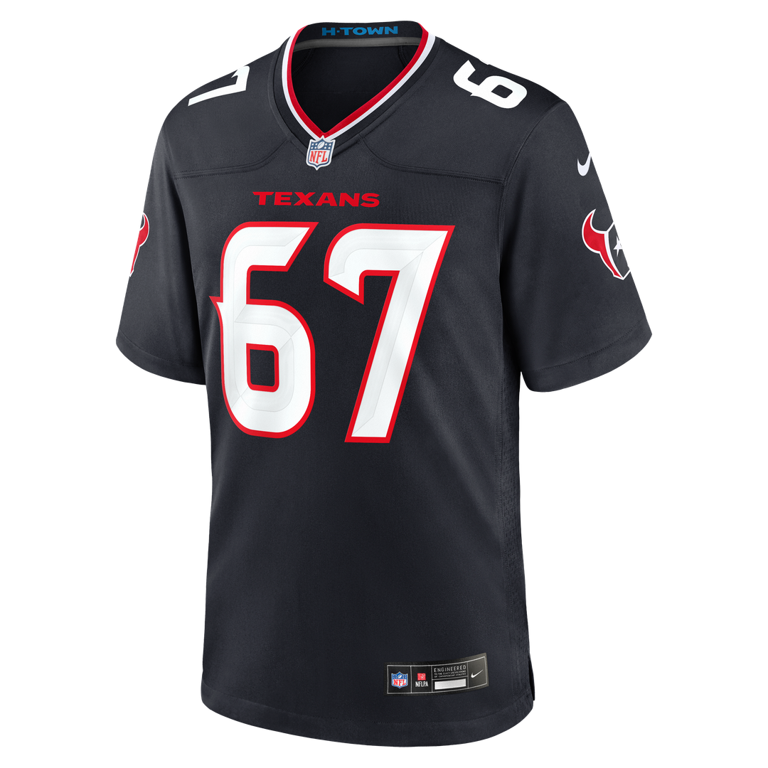 Houston Texans Evan Brown Nike Navy Team Game Jersey product image 2, provided for visual reference and product detail review