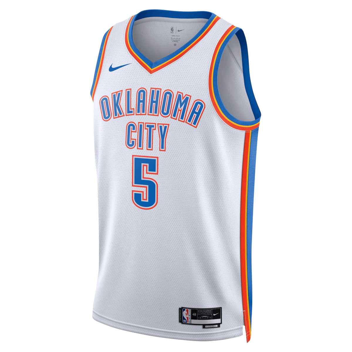 Oklahoma City Thunder Nike Association Edition Swingman Jersey - White - Luguentz Dort - Unisex product image 2, provided