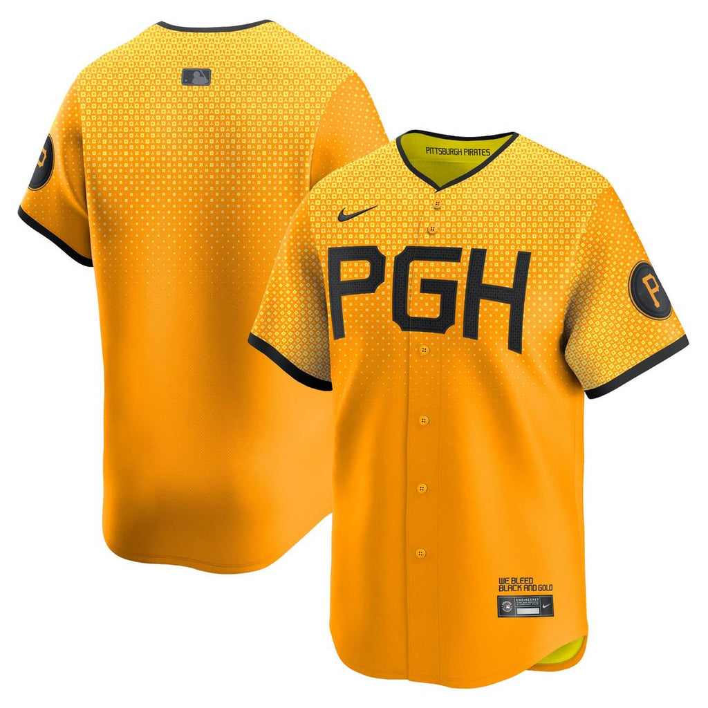 Pittsburgh Pirates Nike Gold City Connect Limited Jersey product image 1, provided for visual reference and product detail