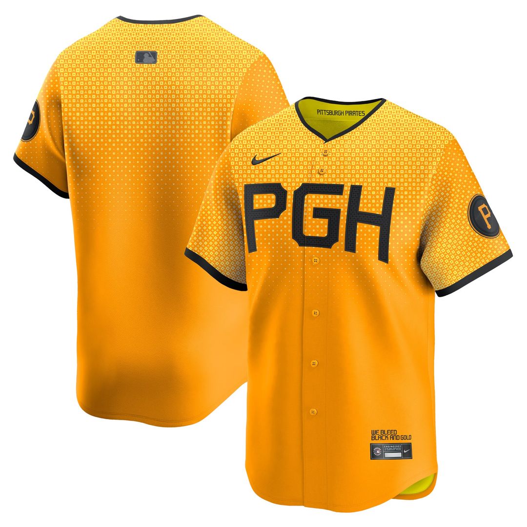 Pittsburgh Pirates Nike Gold City Connect Limited Jersey product image 1, provided for visual reference and product detail