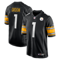 Pittsburgh Steelers Number 1 Groom Nike Black Game Jersey product image 1, provided for visual reference and product detail