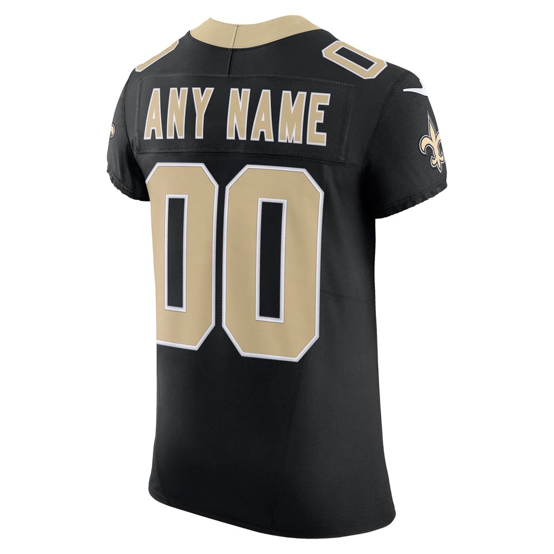 New Orleans Saints Nike Black Vapor F.U.S.E. Elite Custom Jersey product image 3, provided for visual reference and product