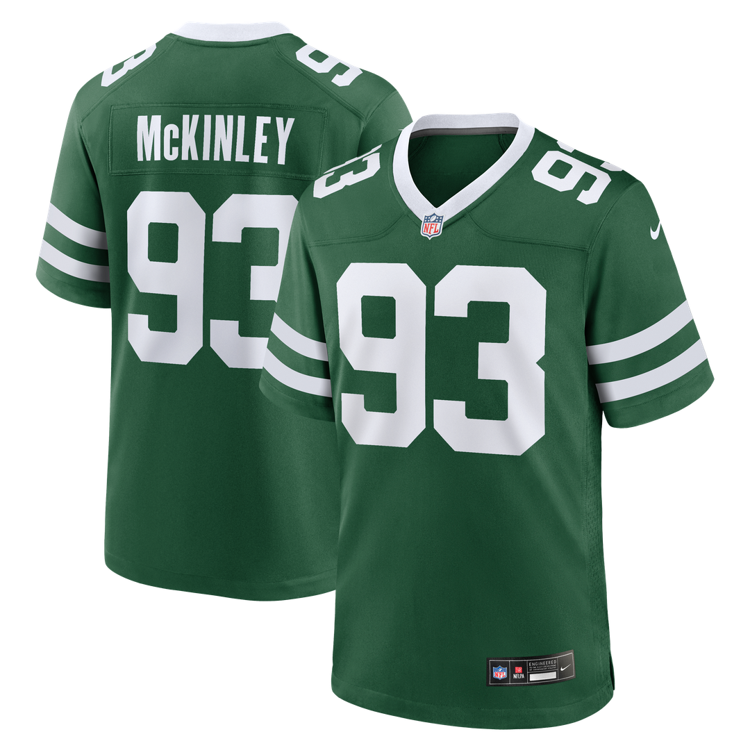 New York Jets Takk McKinley Nike Legacy Green Team Game Jersey product image 1, provided for visual reference and product