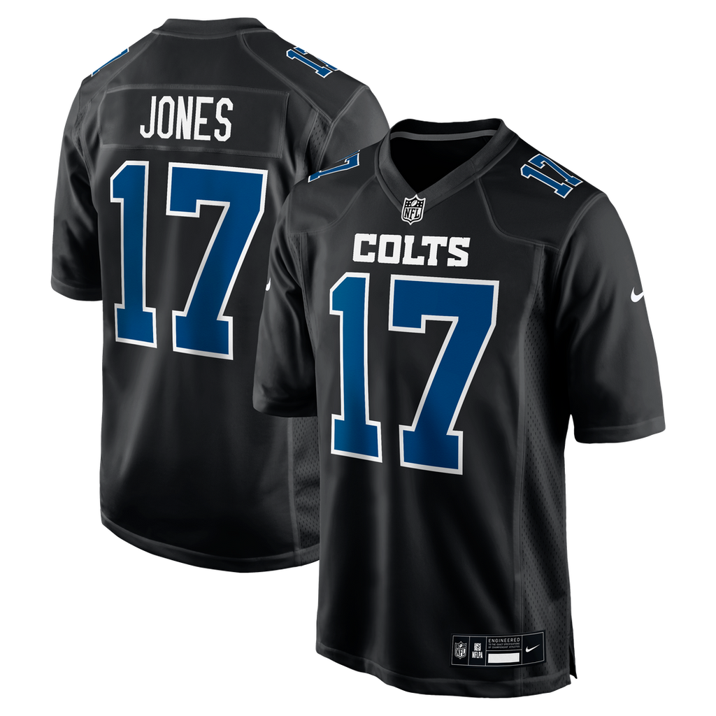 Indianapolis Colts Daniel Jones Nike Carbon Black Fashion Game Jersey product image 1, provided for visual reference and