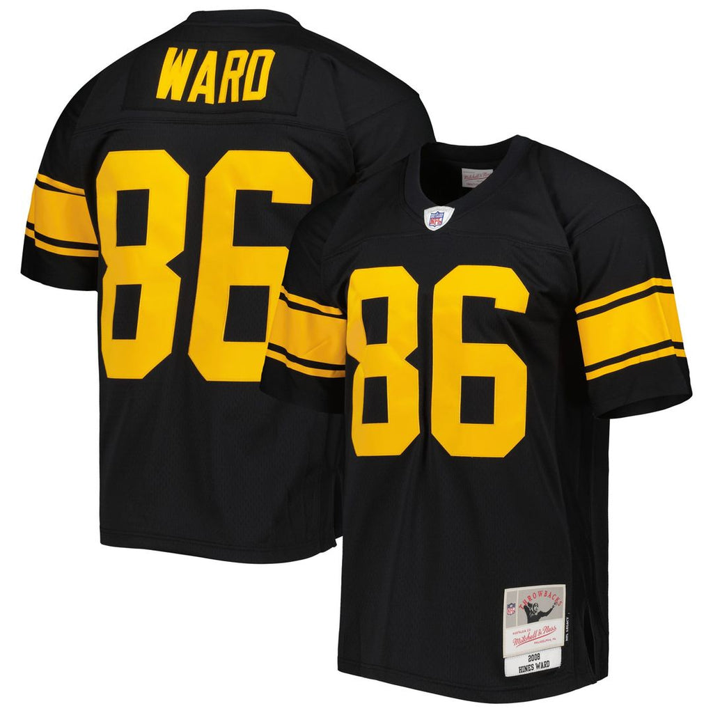 Pittsburgh Steelers Hines Ward Mitchell & Ness Black Legacy Replica Jersey product image 1, provided for visual reference