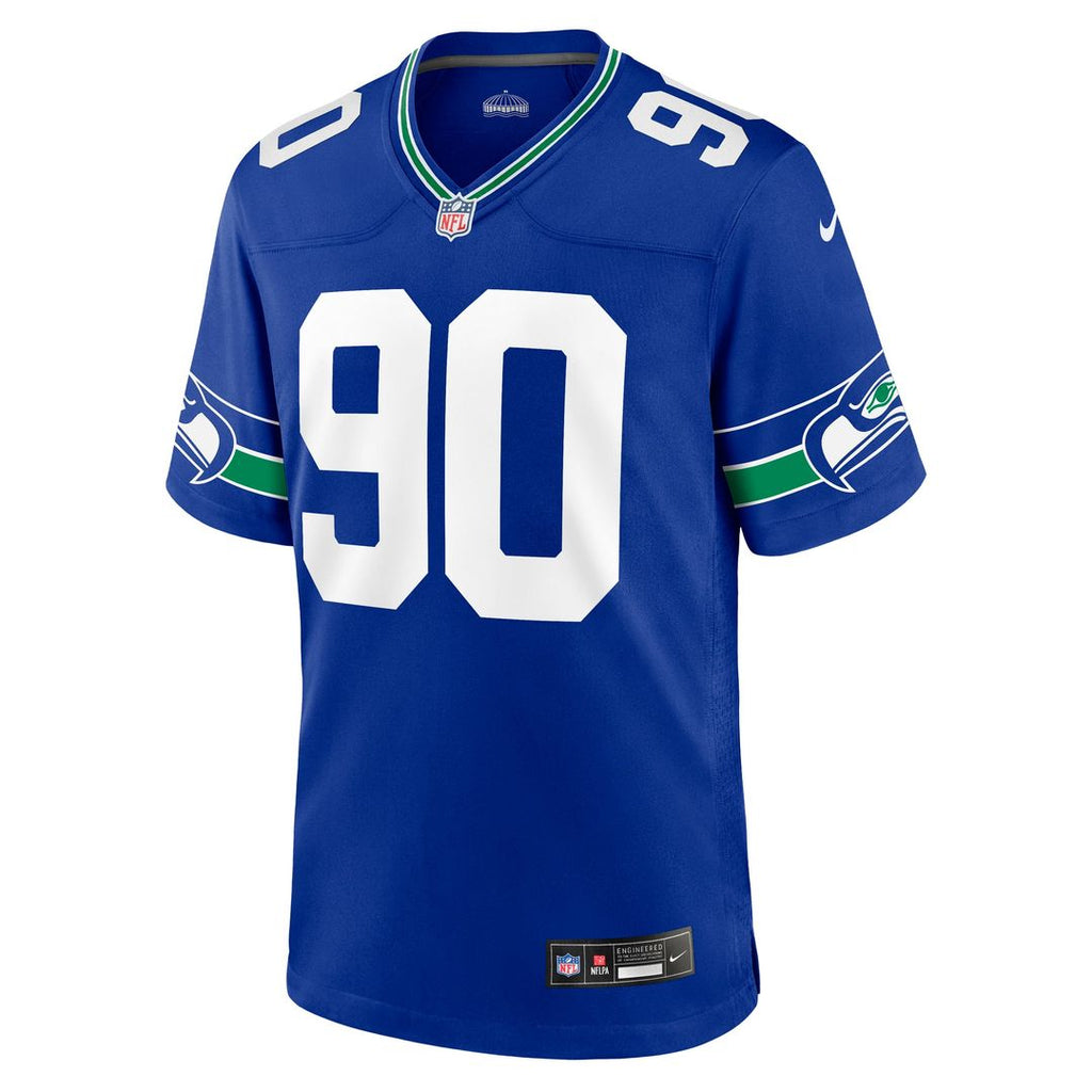 Seattle Seahawks Jarran Reed Nike Royal Alternate Game Jersey product image 2, provided for visual reference and product