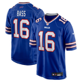 Buffalo Bills Tyler Bass Nike Royal Team Game Jersey product image 1, provided for visual reference and product detail review