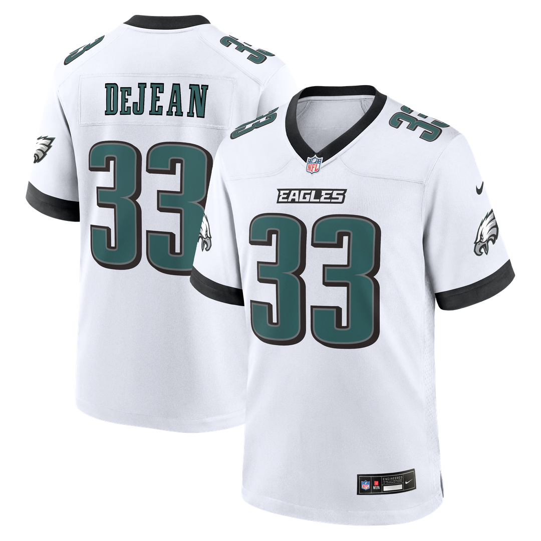Philadelphia Eagles Cooper DeJean Nike White Game Jersey product image 4, provided for visual reference and product detail