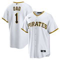 Pittsburgh Pirates Nike White #1 Dad Home Replica Jersey product image 1, provided for visual reference and product detail