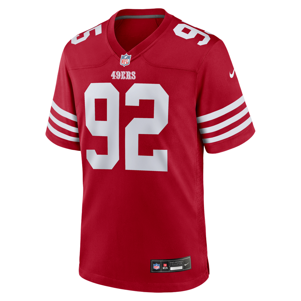 San Francisco 49ers Alfred Collins Nike Scarlet Team Game Jersey product image 2, provided for visual reference and product