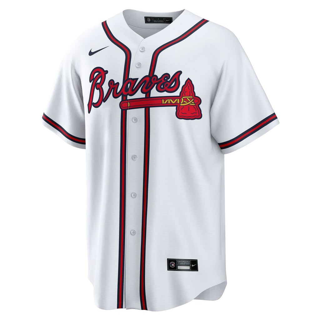 Atlanta Braves Nike White #1 Dad Home Replica Jersey product image 2, provided for visual reference and product detail review