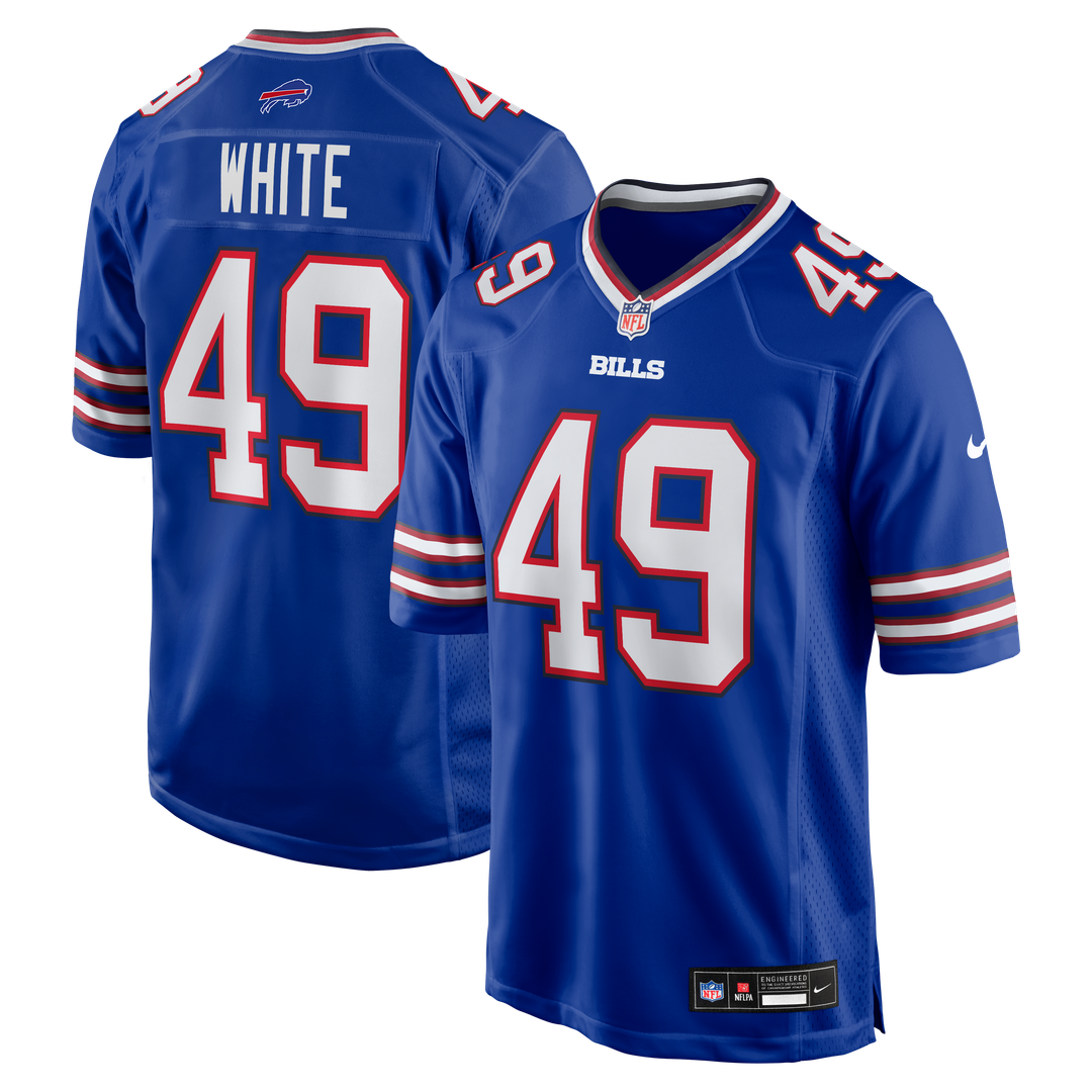 Buffalo Bills DaShaun White Nike Royal Team Game Jersey product image 1, provided for visual reference and product detail