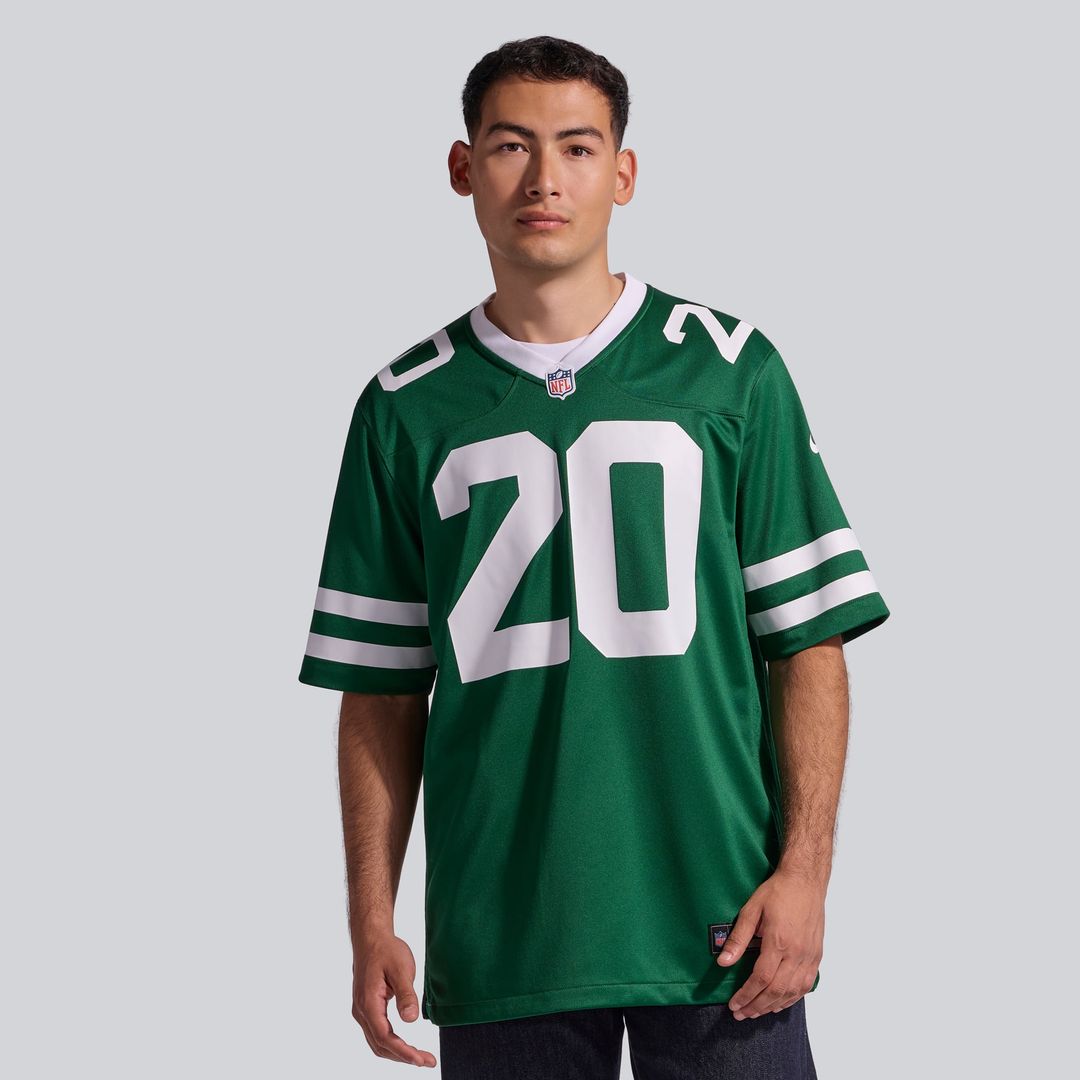 New York Jets Breece Hall Nike Legacy White Game Jersey product image 8, provided for visual reference and product detail