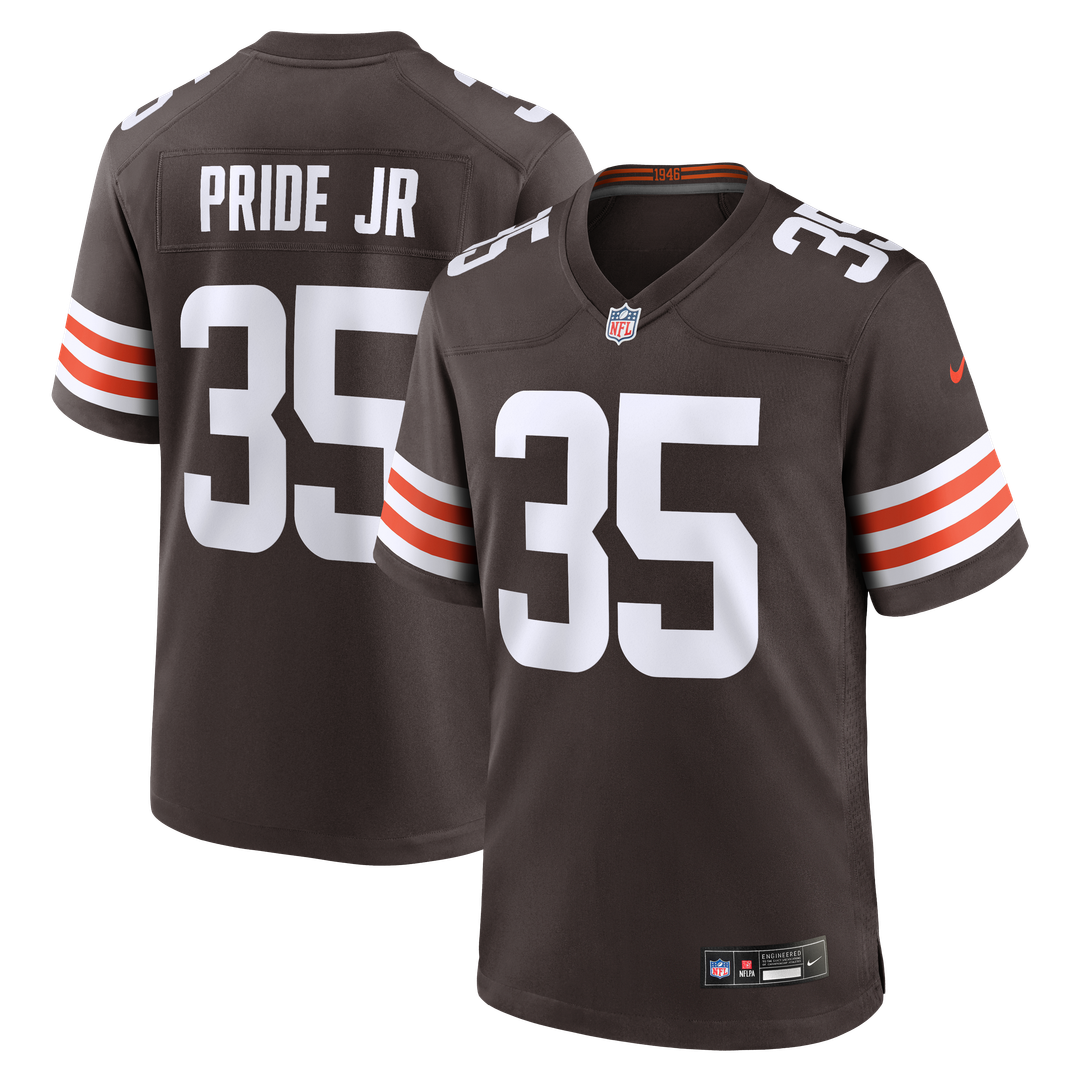 Cleveland Browns Toriano Pride Jr. Nike Brown Team Game Jersey product image 1, provided for visual reference and product