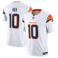 Denver Broncos Bo Nix Nike White Vapor F.U.S.E. Stitched Limited Jersey product image 1, provided for visual reference and