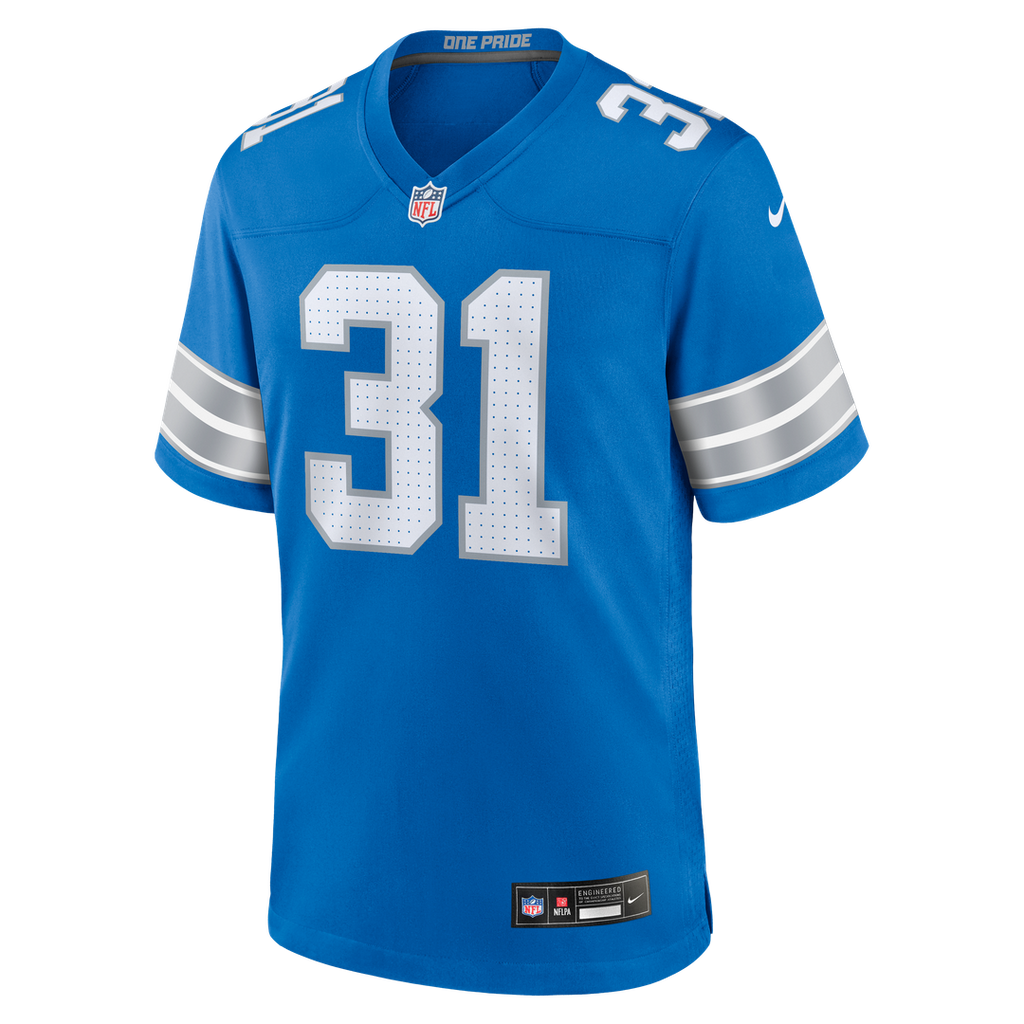 Detroit Lions Kerby Joseph Nike Blue Team Game Jersey product image 2, provided for visual reference and product detail