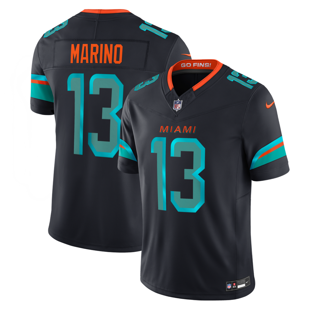 Miami Dolphins Dan Marino Nike Navy Rivalries Collection Stitched Limited Jersey product image 1, provided for visual