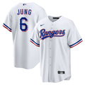 Texas Rangers Josh Jung Nike White Replica Player Jersey product image 1, provided for visual reference and product detail